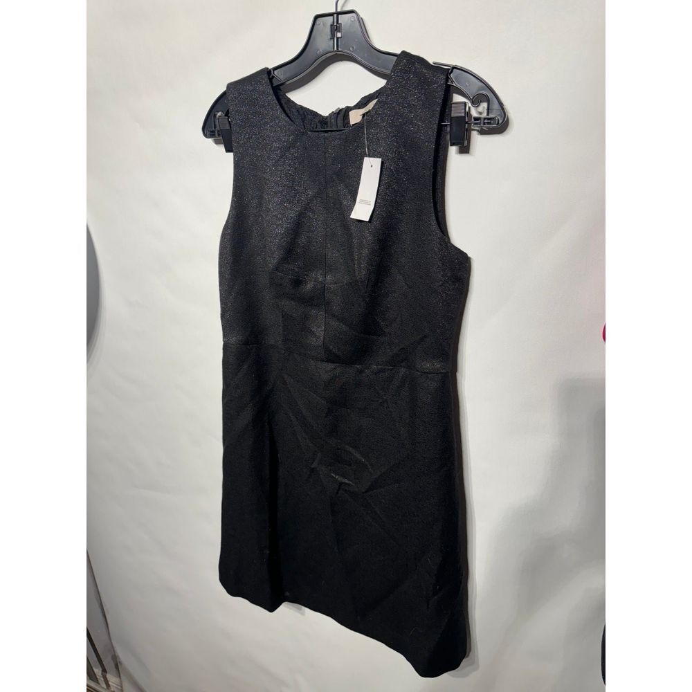 Ann Taylor LOFT Dress A Line Peekaboo‎ Lace Back Party Black Silver Metallic